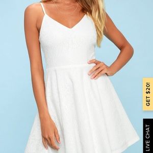 Lulu's Way With Words White Lace Skater Dress